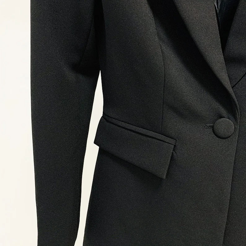 Women One-Button Blazer + Flare Trousers Suit - 6 Colors Available