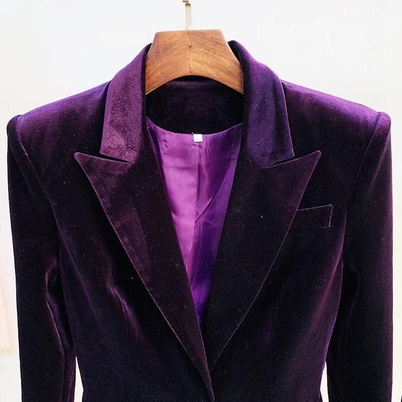 Women Green Velvet Blazer + Flare Trousers Suit