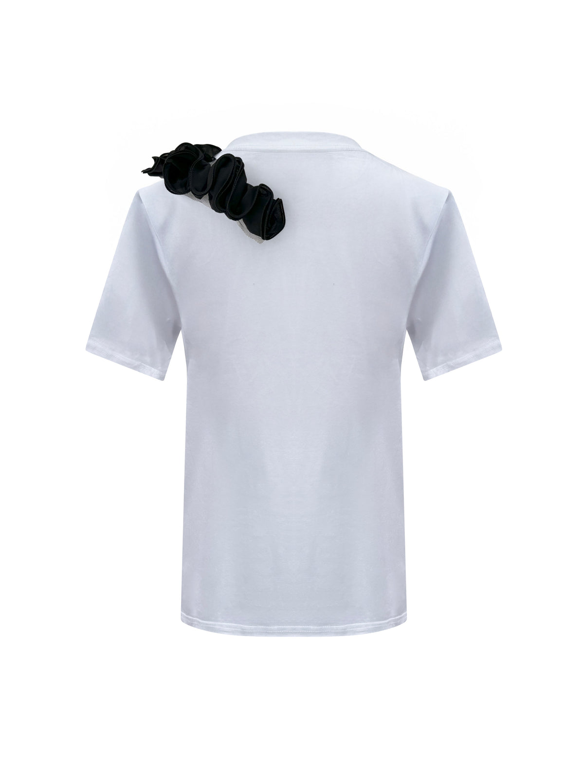 Black Roses One Shoulder Cotton T-Shirt