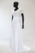 '1930 Flutter' Silk Satin White Bias Cut Gown