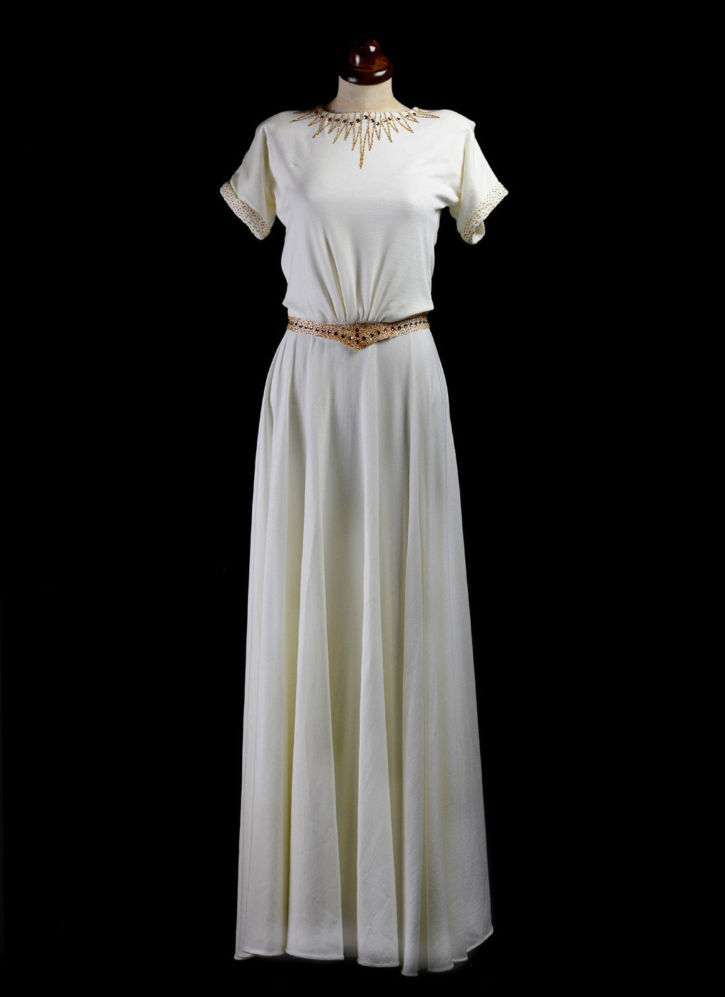1940 - Beaded Crepe Jersey Dress - S/M (sample)