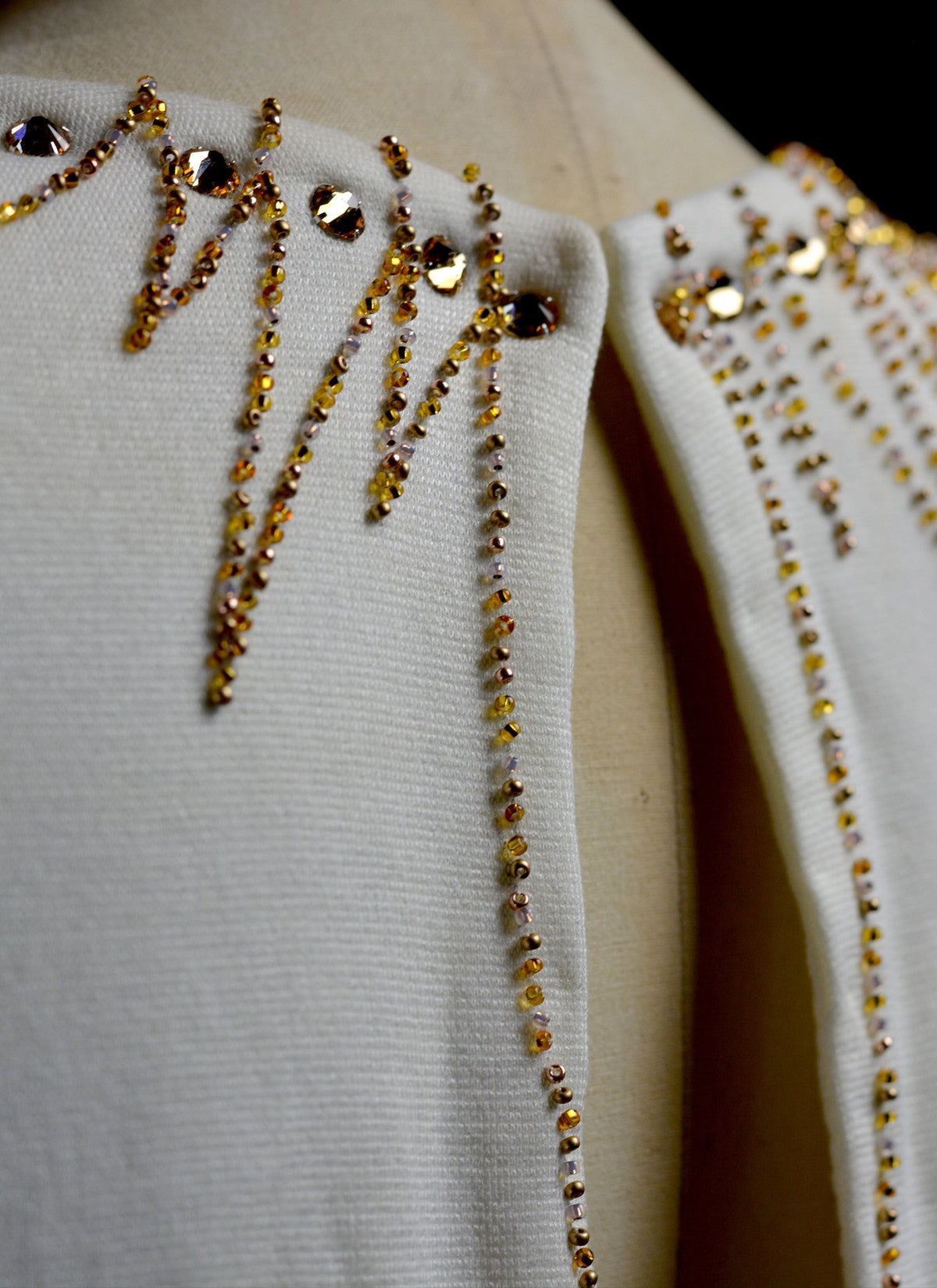 1940 - Beaded Crepe Jersey Dress - S/M (sample)
