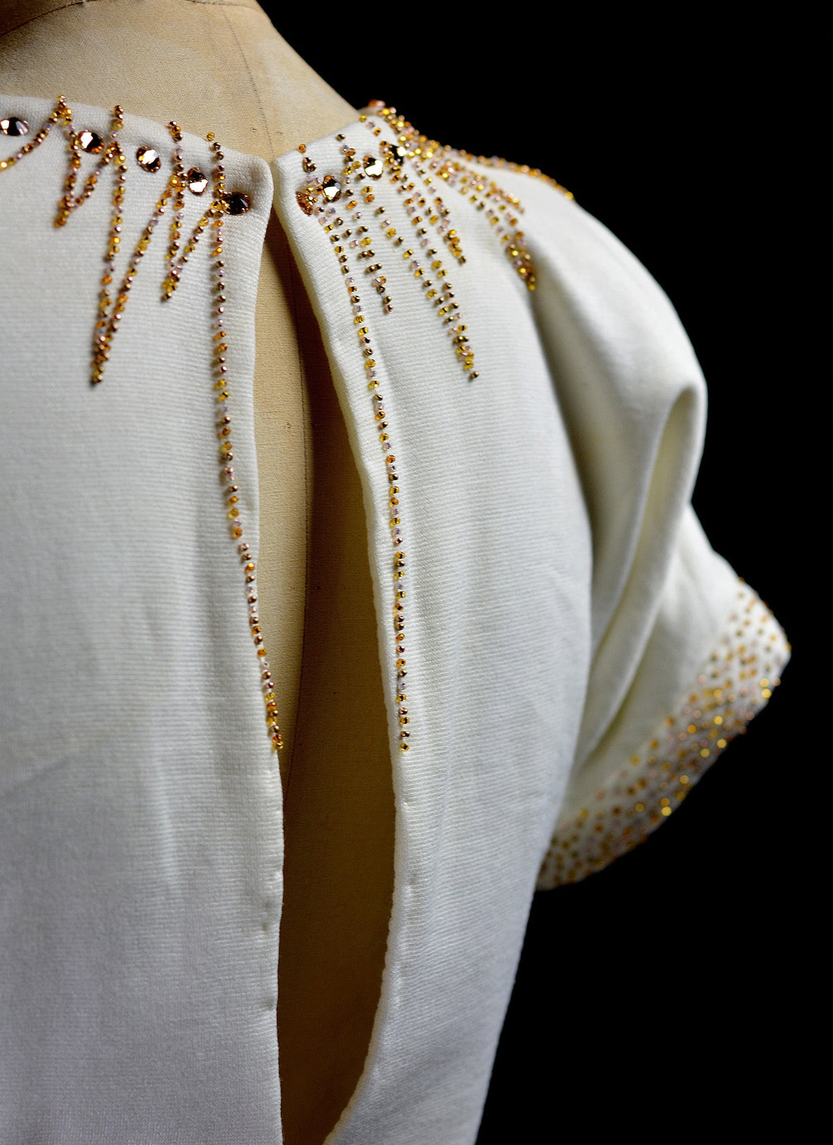 1940 - Beaded Crepe Jersey Dress - S/M (sample)