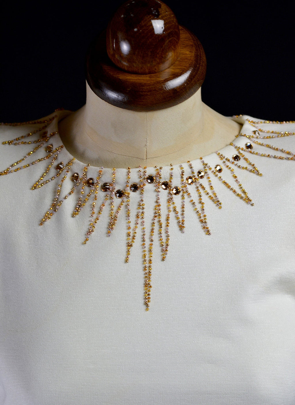 1940 - Beaded Crepe Jersey Dress - S/M (sample)