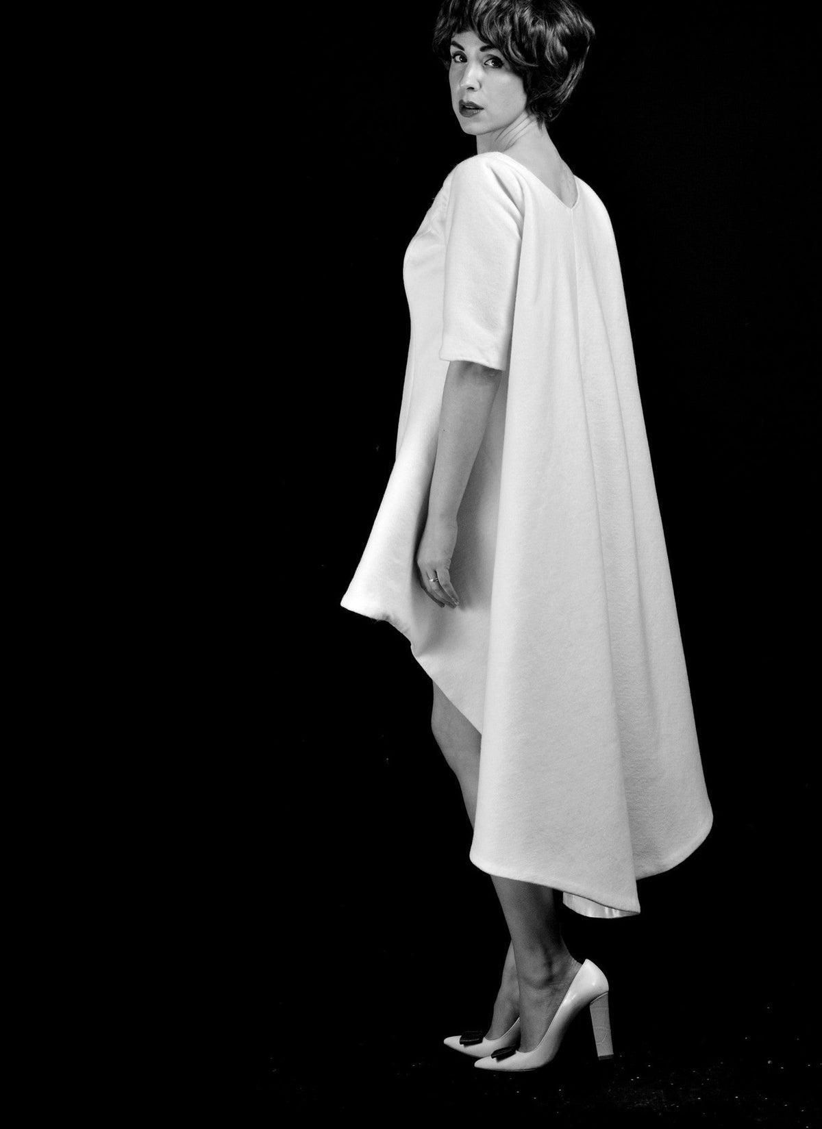 1960 - Wool Felt Mini Dress - S