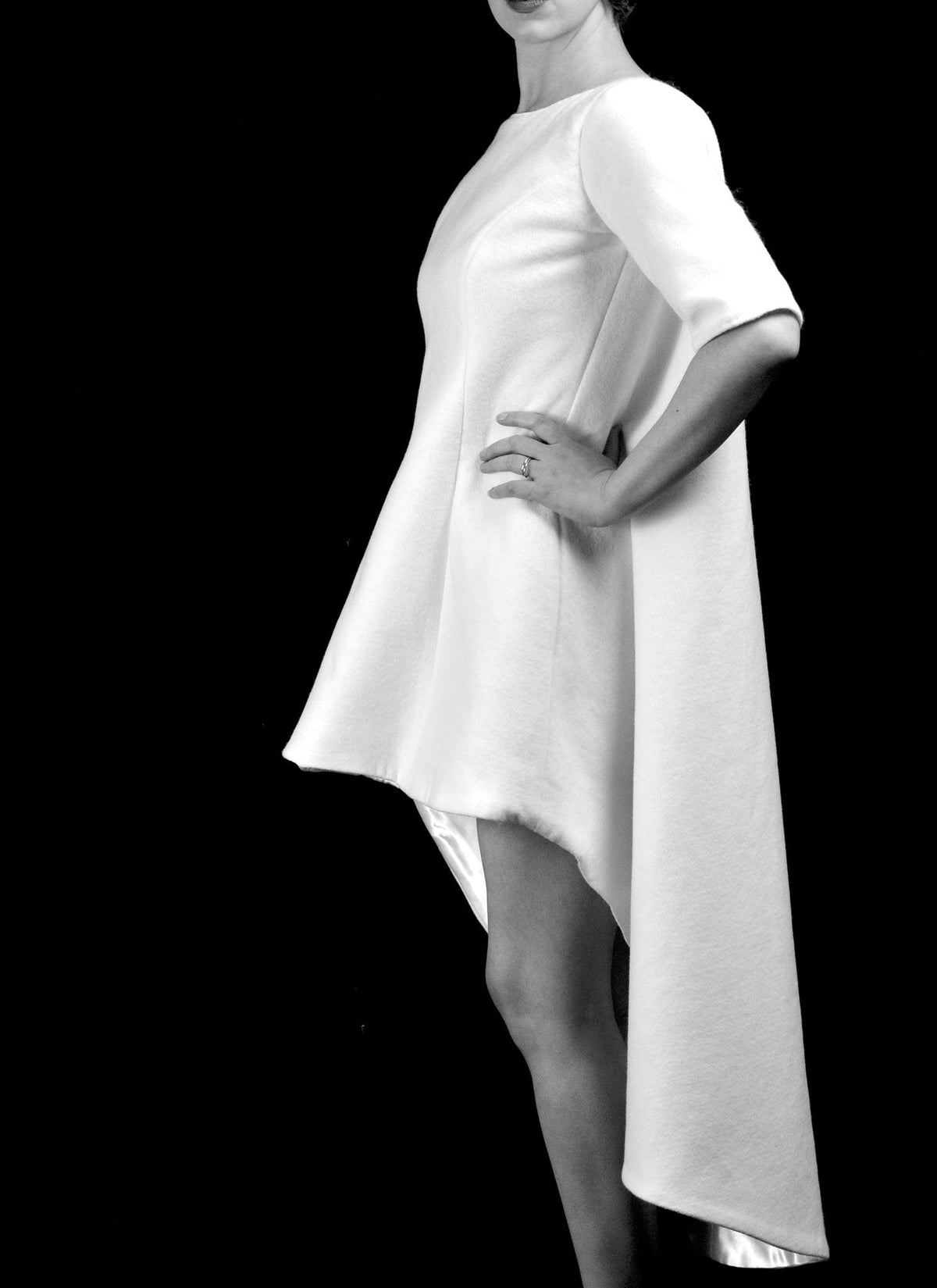 1960 - Wool Felt Mini Dress - S