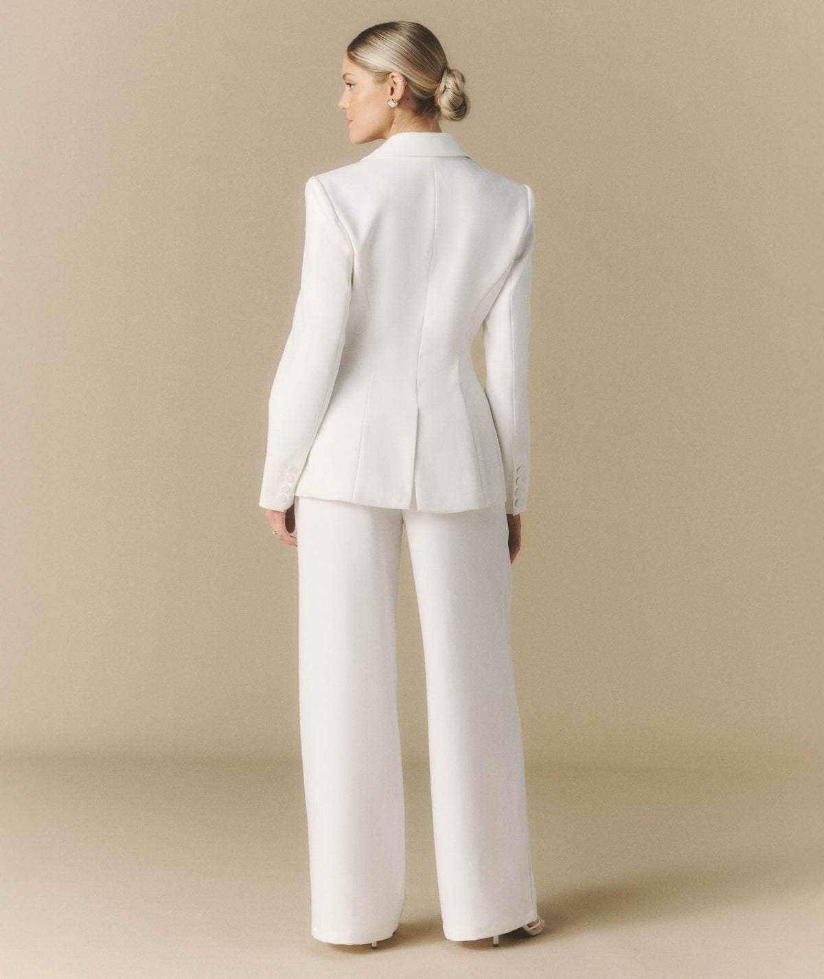 Cinched Tailored Bridal Blazer - Off White