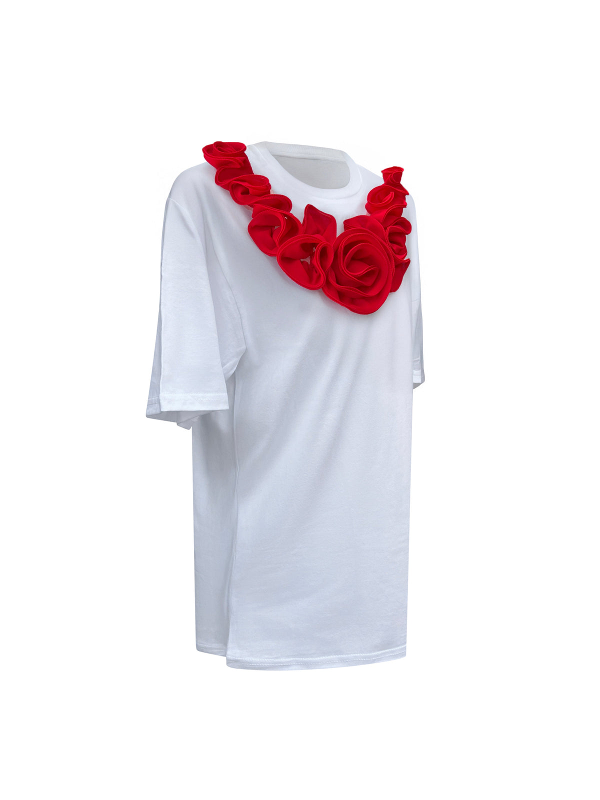 Red Middle Rose Toma Cotton T-Shirt