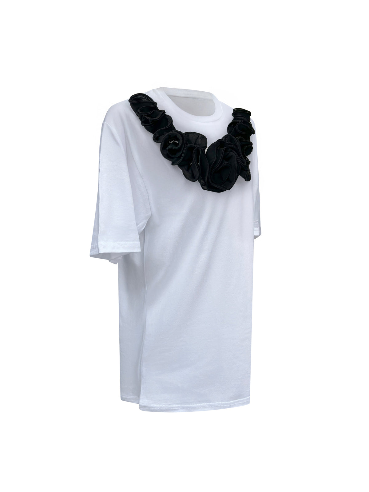 Black Middle Rose Toma Cotton T-Shirt