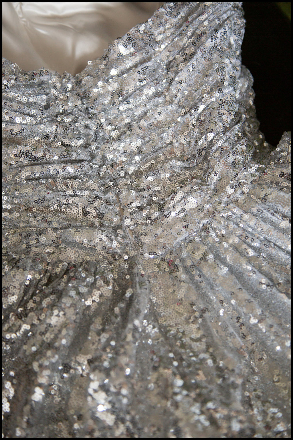 Enchanted - Silver Sequinned tulle Midi Dress - S