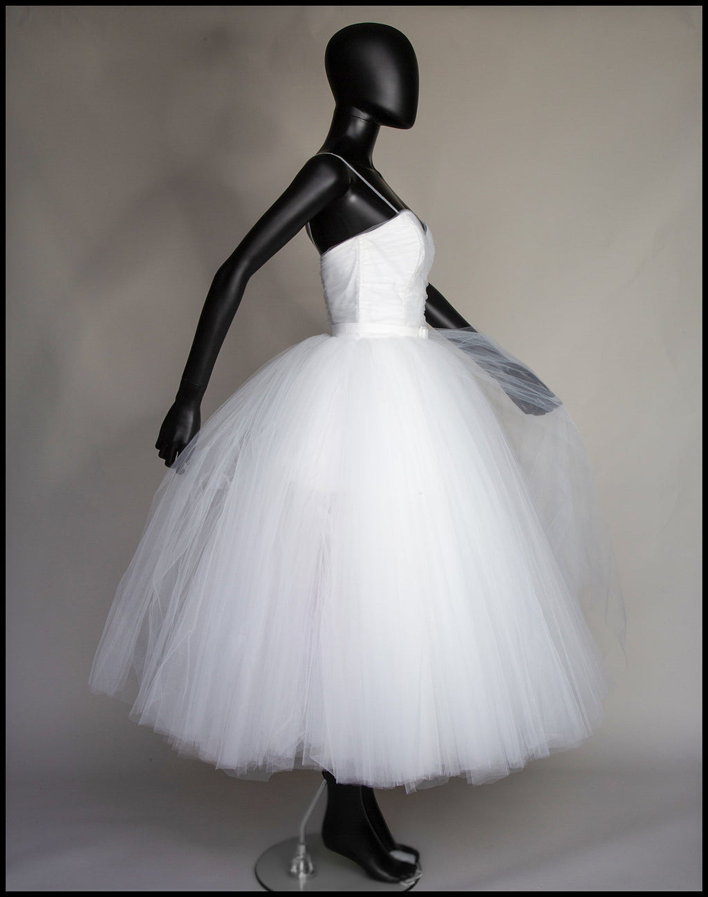 Ivory Tulle Ballerina Midi Wedding Dress
