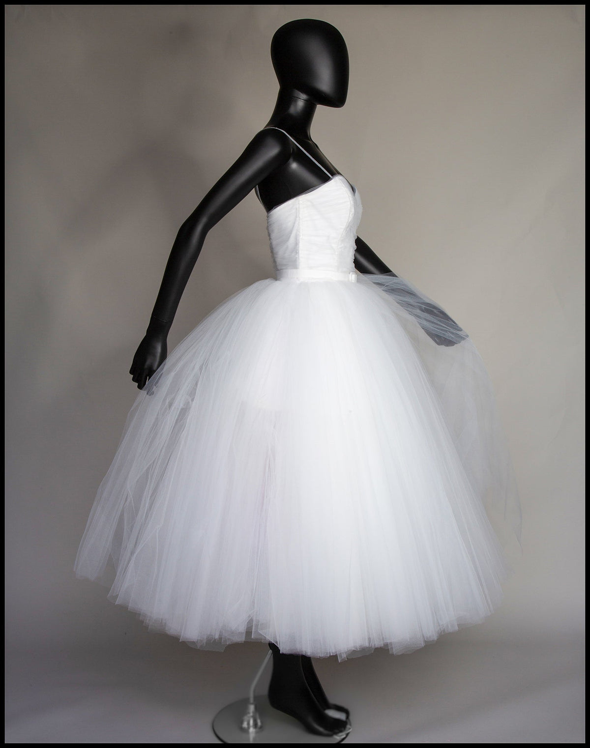 Ivory Tulle Ballerina Midi Wedding Dress