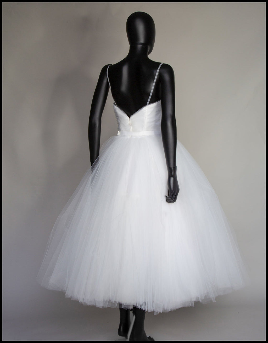 Ivory Tulle Ballerina Midi Wedding Dress