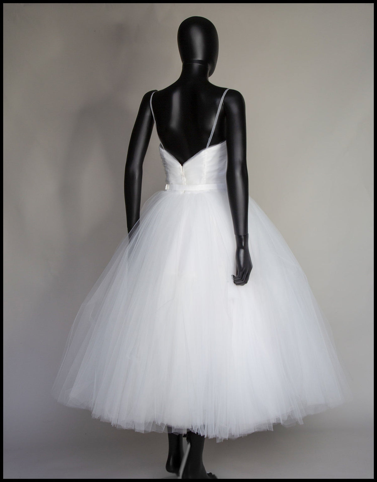 Ivory Tulle Ballerina Midi Wedding Dress