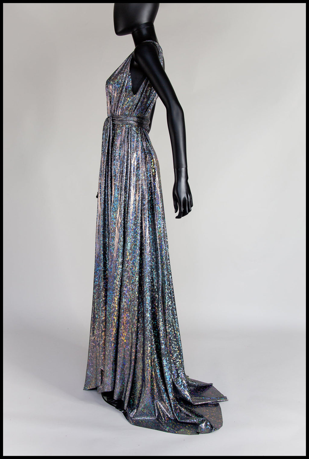 Cher - One Shoulder Silver Holographic Gown