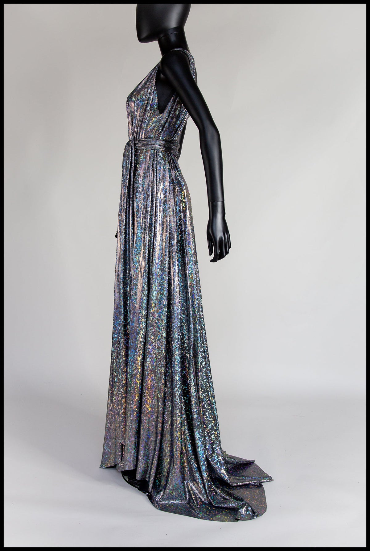 Cher - One Shoulder Silver Holographic Gown