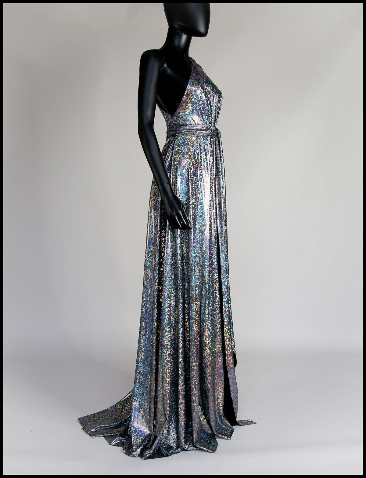 Cher - One Shoulder Silver Holographic Gown