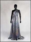 Cher - One Shoulder Silver Holographic Gown