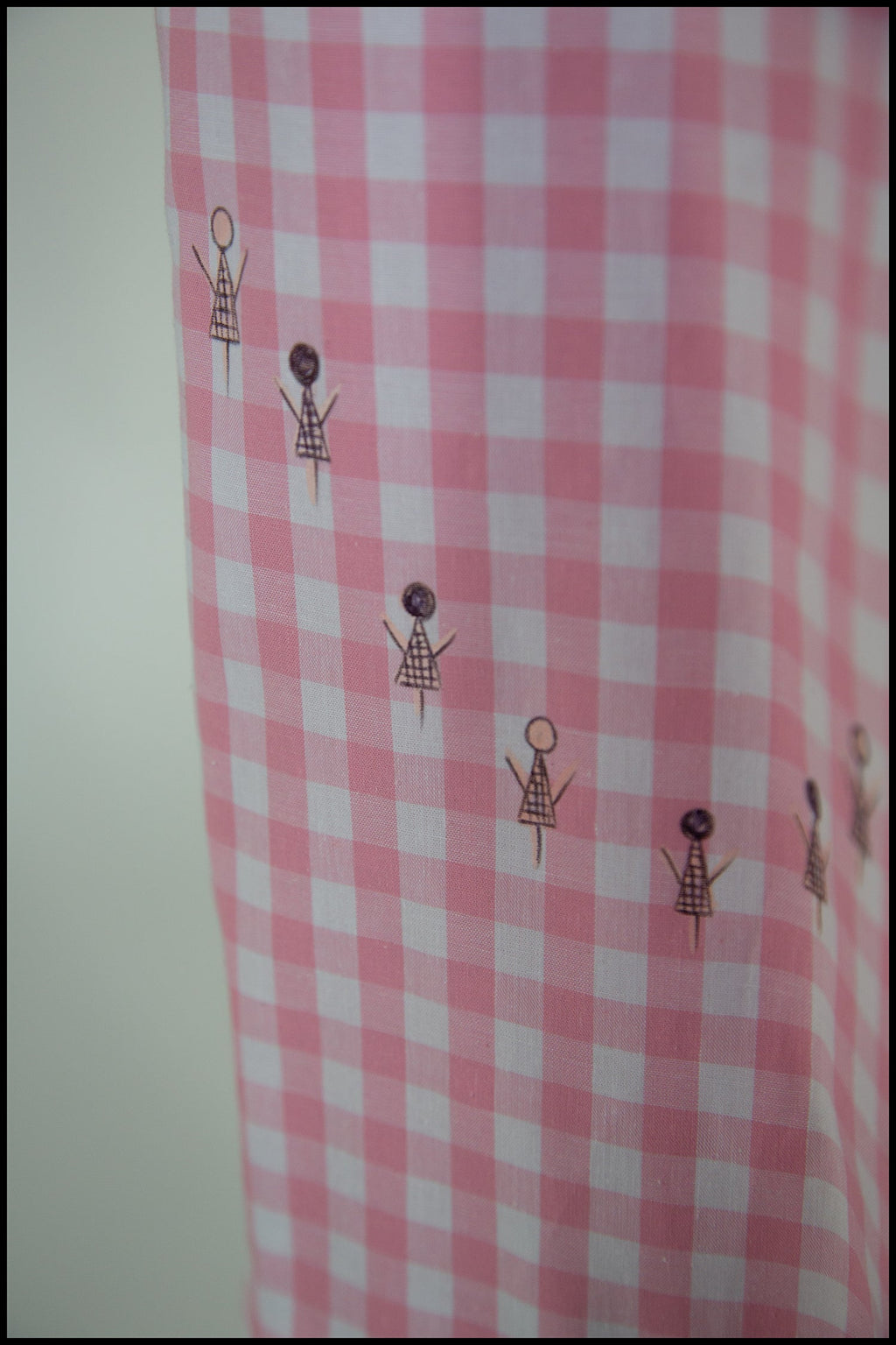 Pink Gingham Cotton Midi Dress