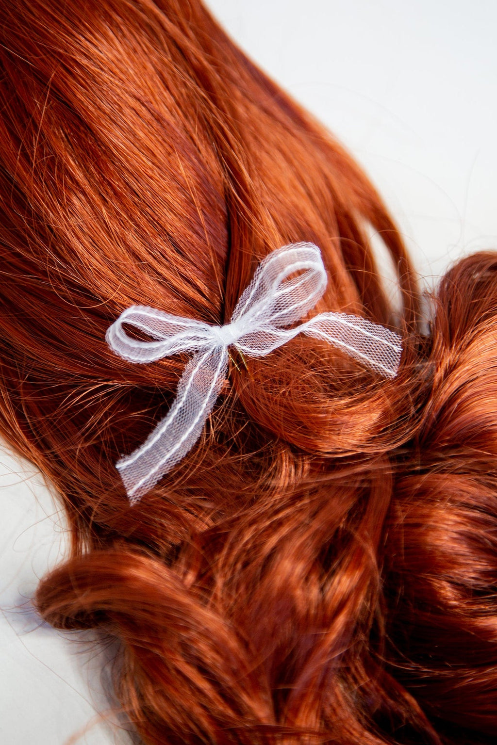 Bridal White Tulle Bow Bobby Pins - Set of 3
