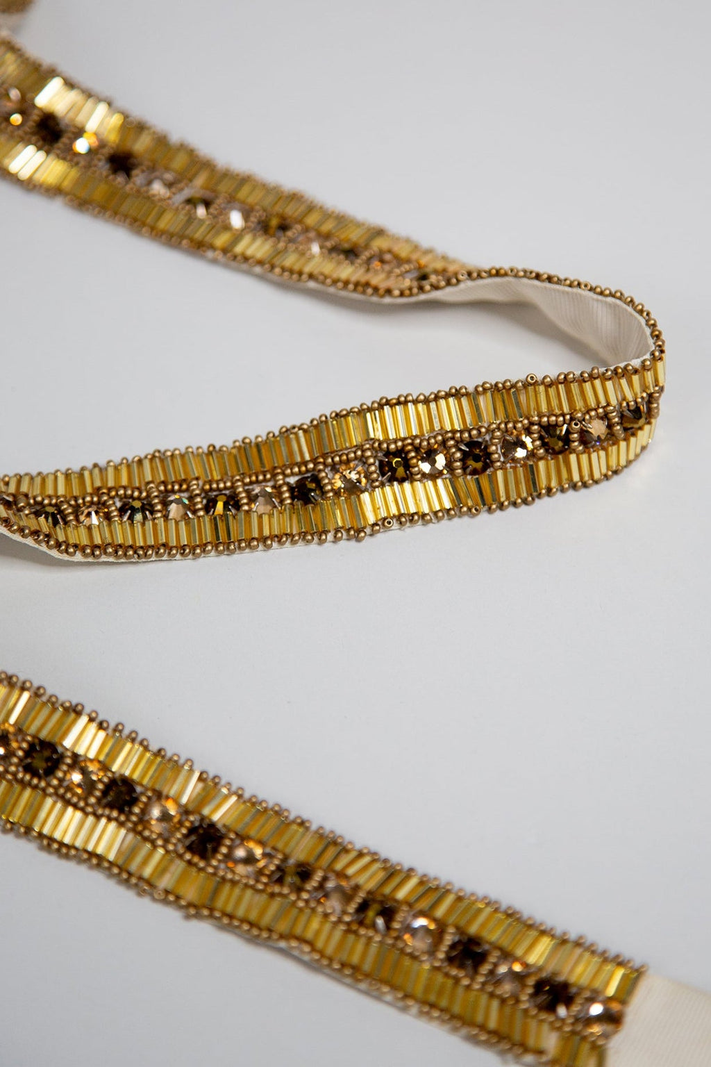 Bridal Gold Art Deco Crystal Beaded Belt