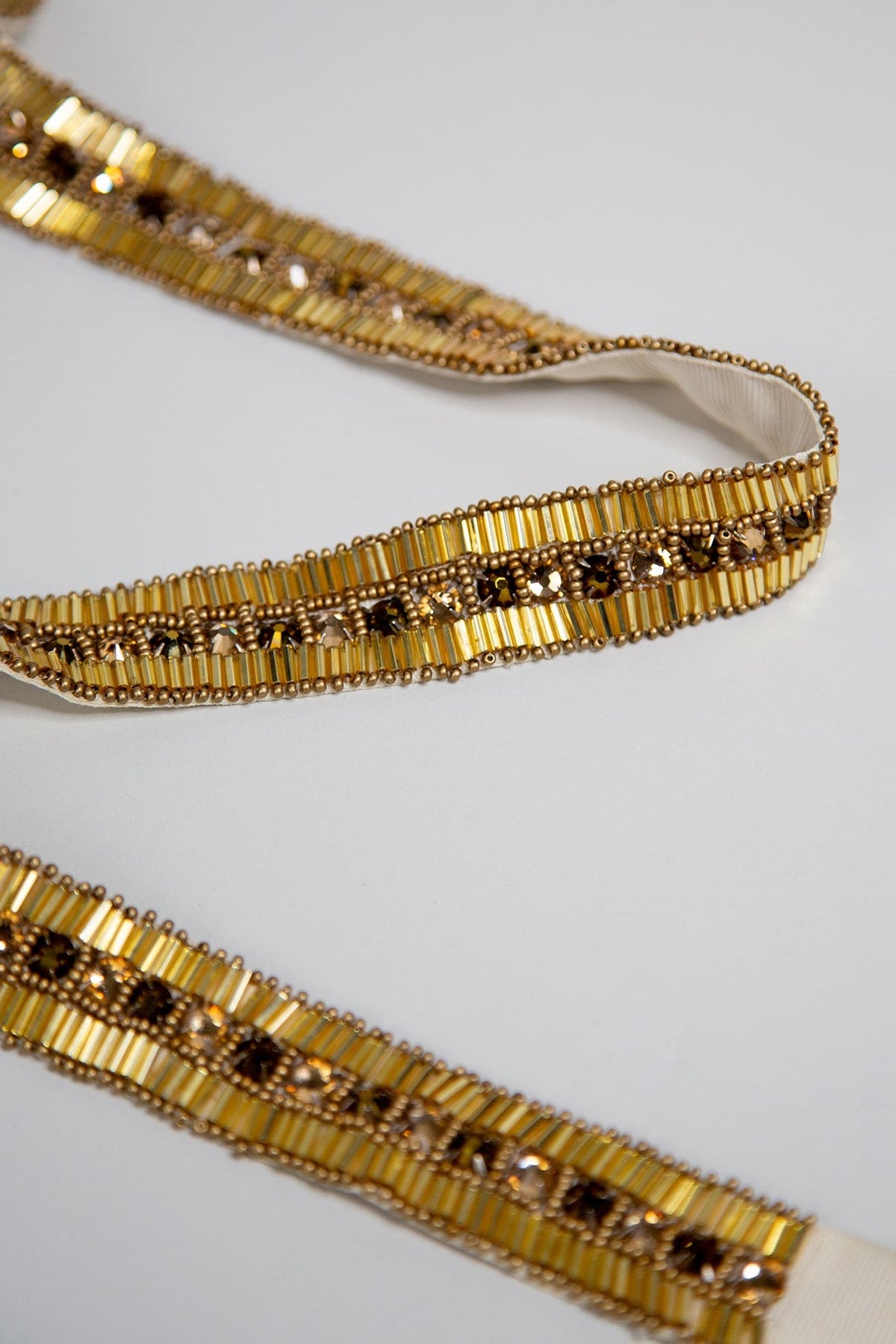 Bridal Gold Art Deco Crystal Beaded Belt