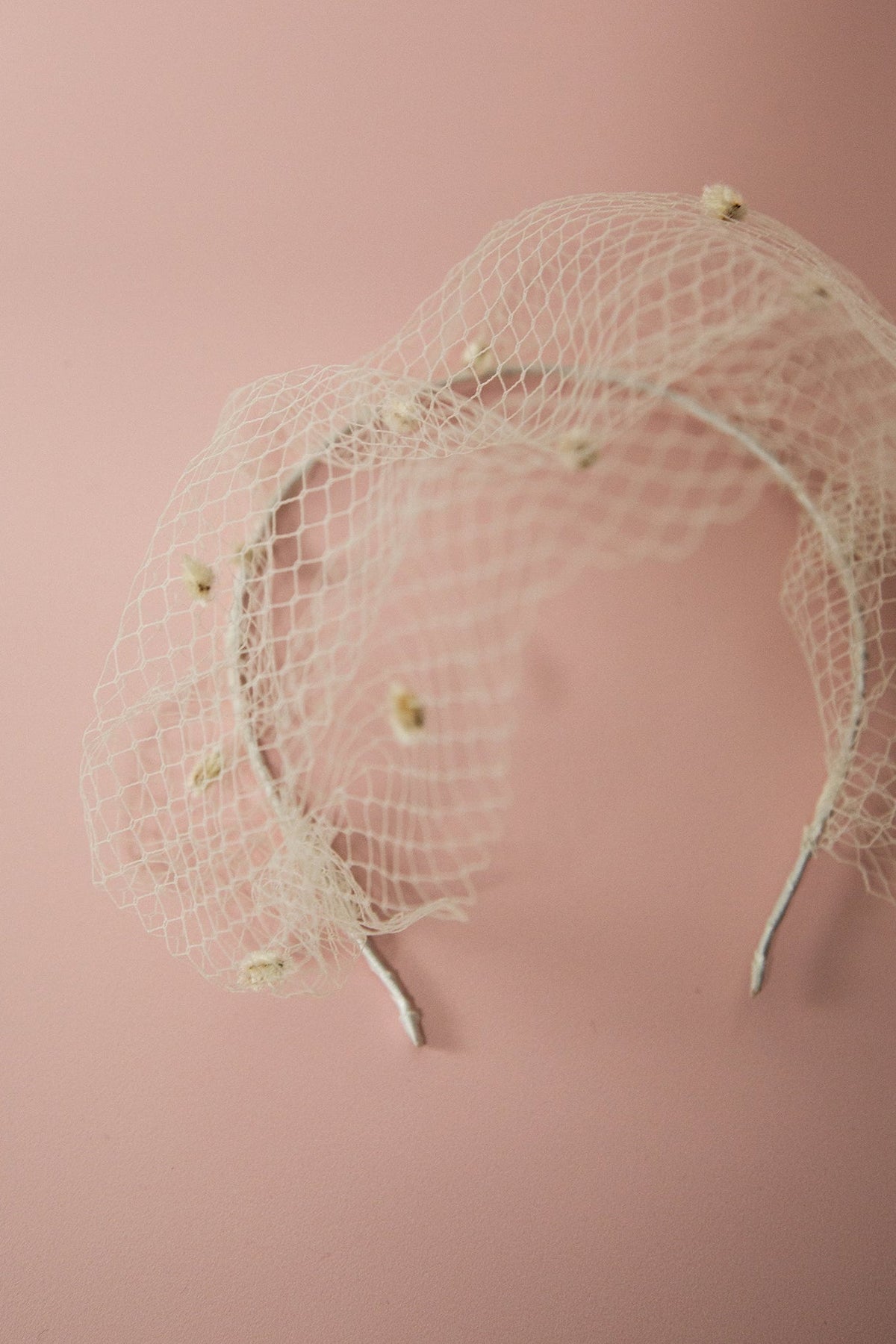 Ivory Dot Birdcage Veil Headpiece