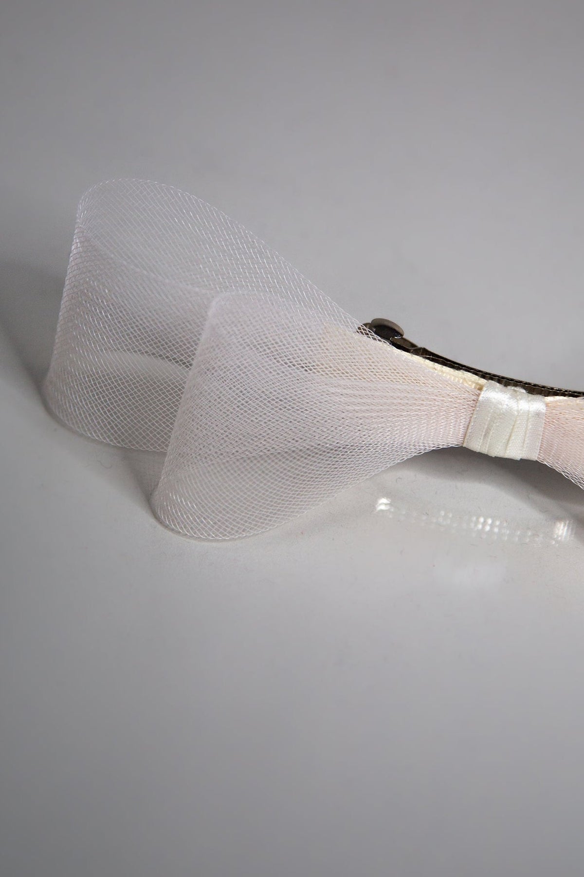 Bridal Crinoline Double Hair Bow Barrette