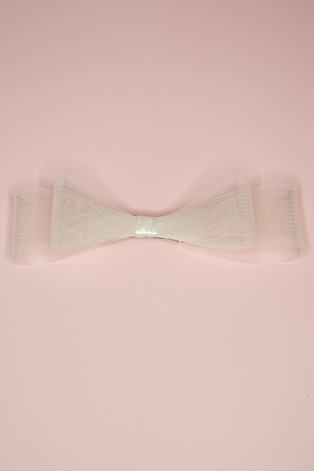 Bridal Crinoline Double Hair Bow Barrette