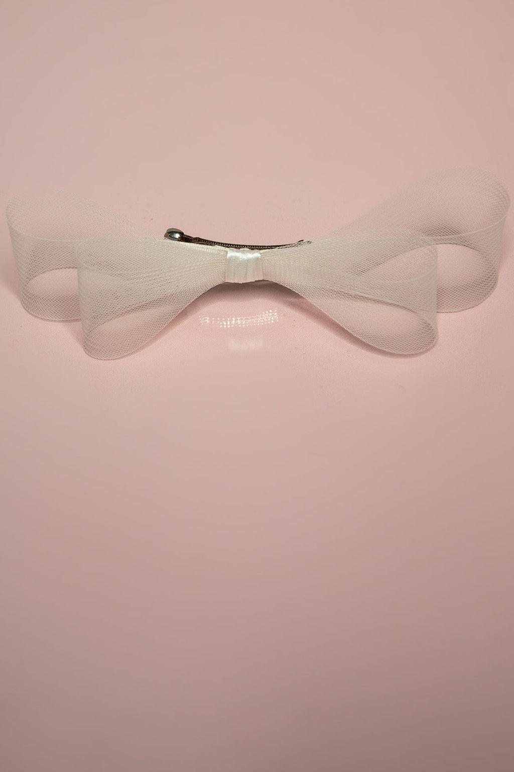 Bridal Crinoline Double Hair Bow Barrette