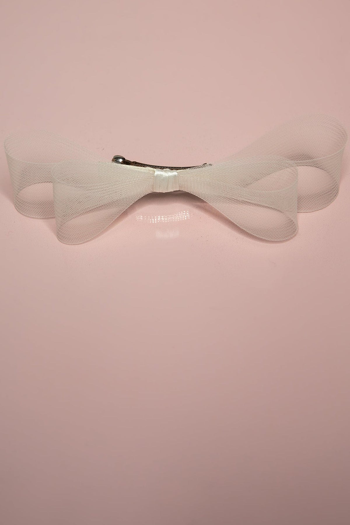 Bridal Crinoline Double Hair Bow Barrette