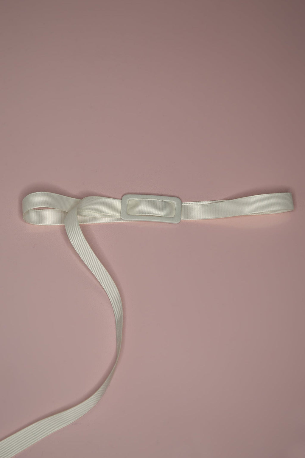 Ivory Grosgrain Ribbon Slip Belt