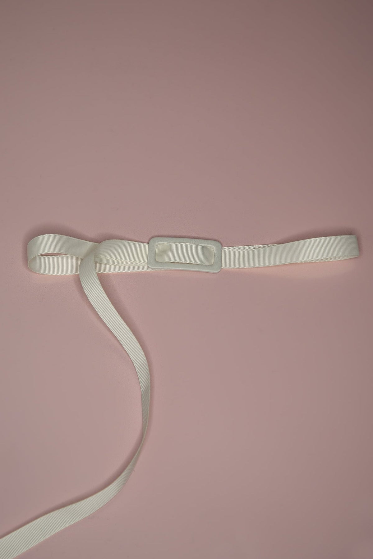 Ivory Grosgrain Ribbon Slip Belt