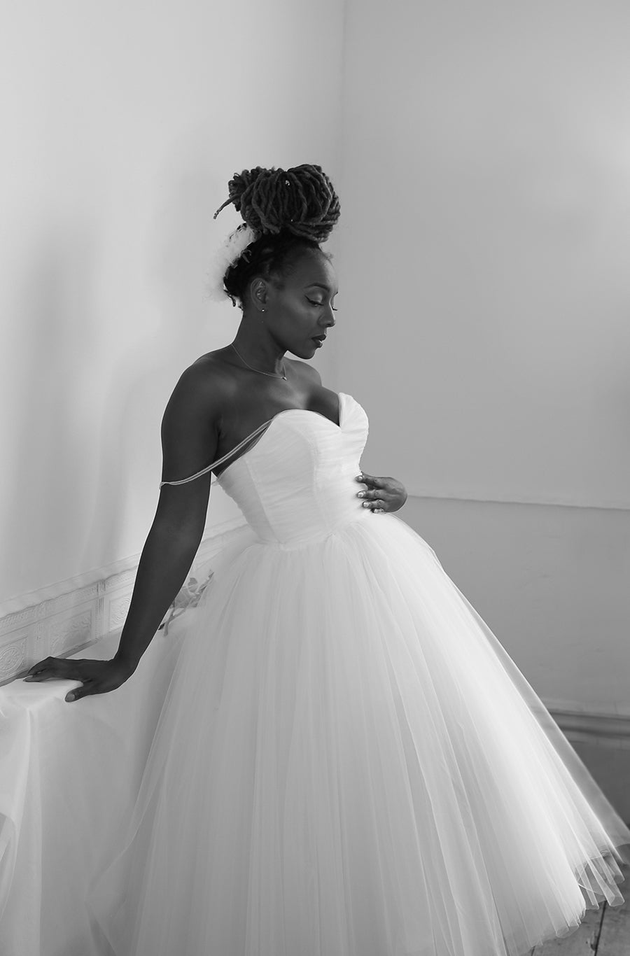Ivory Tulle Ballerina Midi Wedding Dress