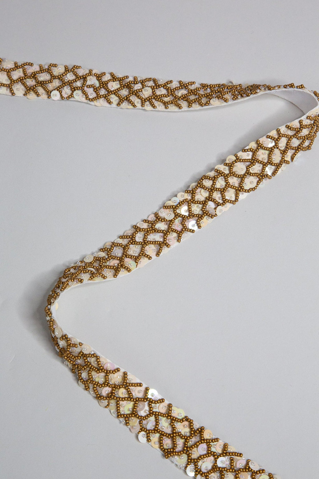 Antique Gold Fish Scale Beaded Belt