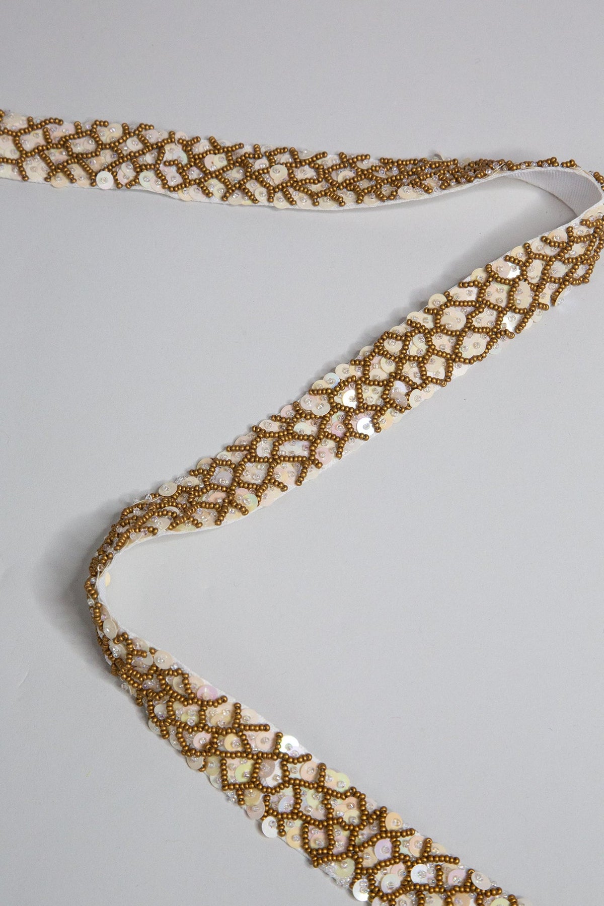 Antique Gold Fish Scale Beaded Belt