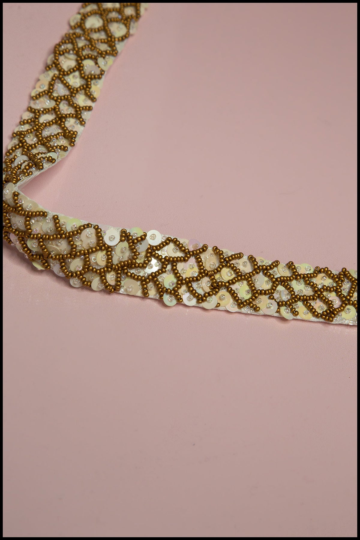 Antique Gold Fish Scale Beaded Belt