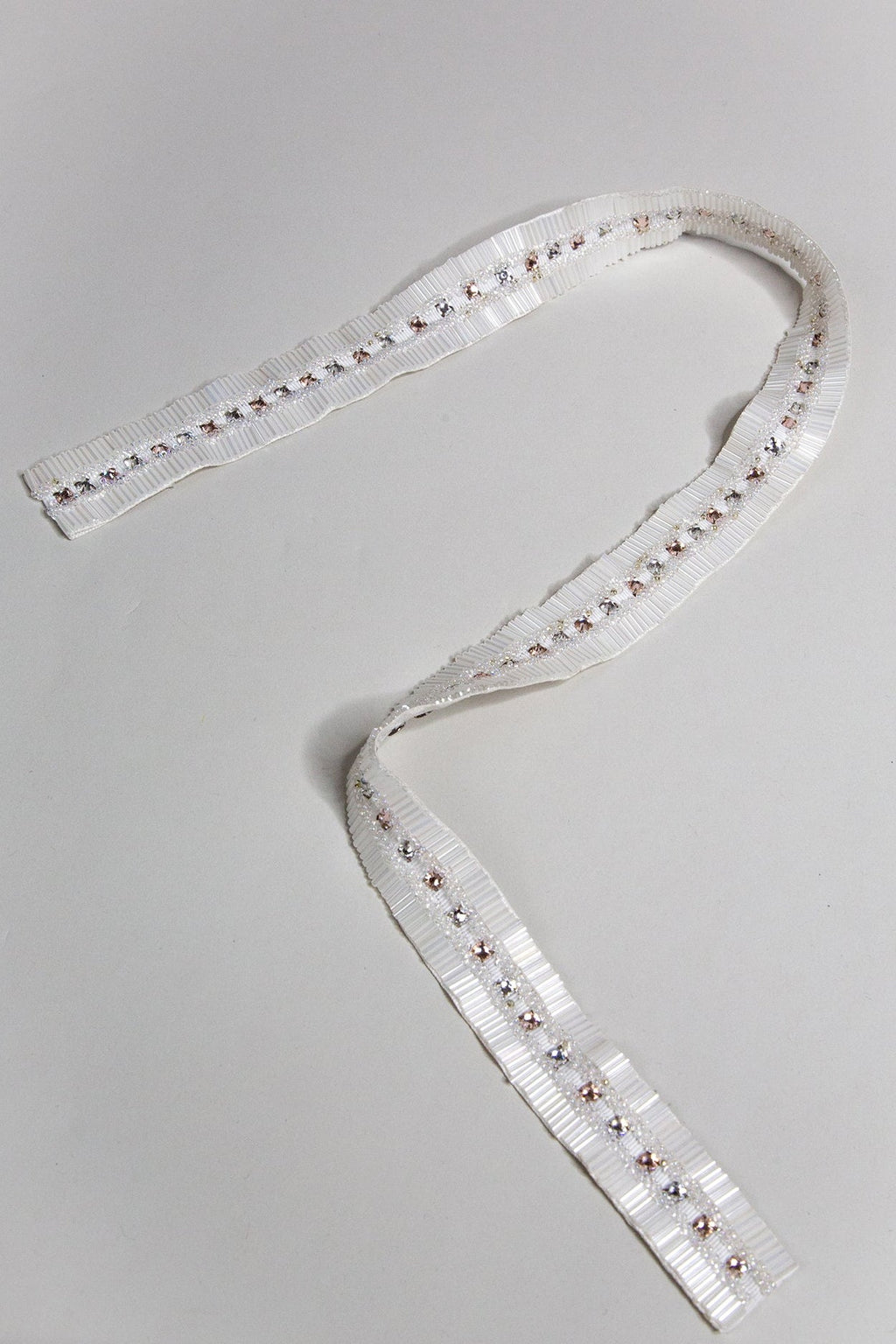 White and Pink Crystal Beaded Belt