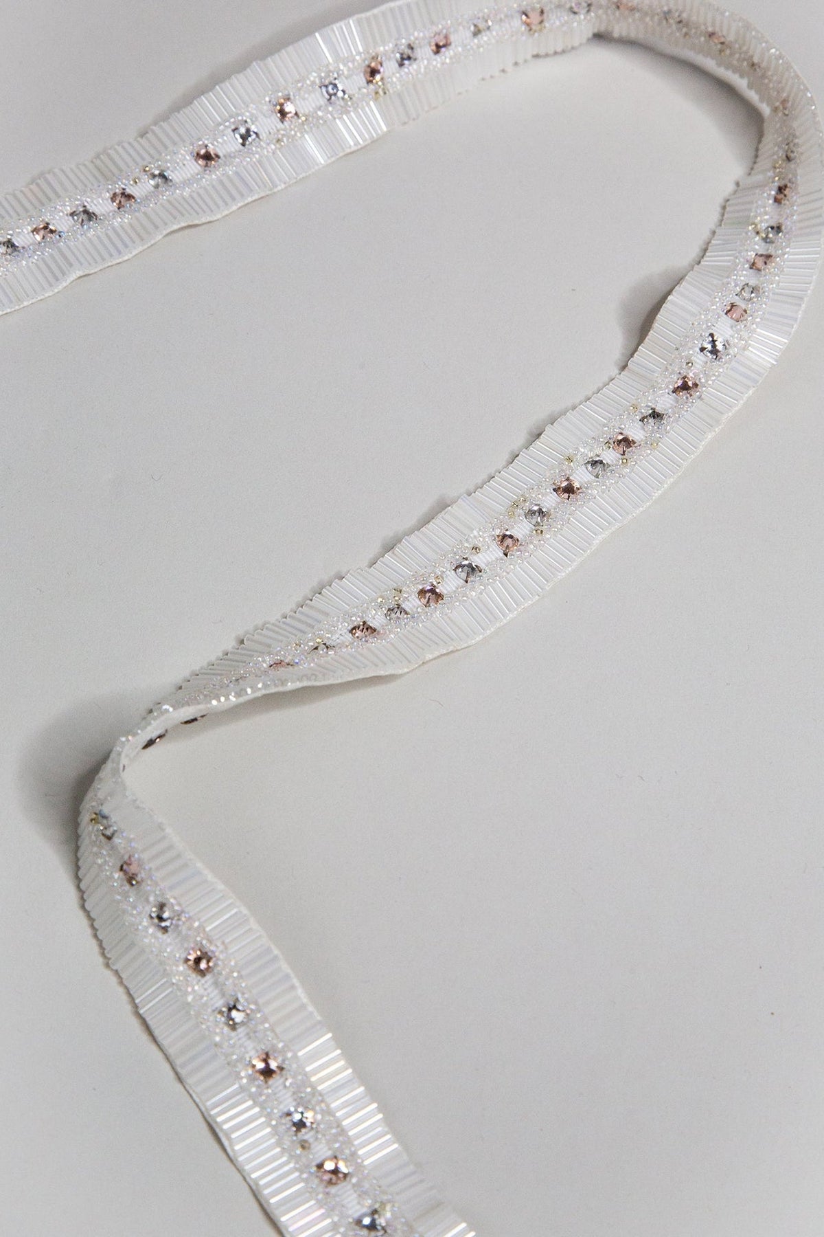 White and Pink Crystal Beaded Belt