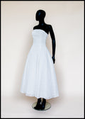 1950 - (reserved) Strapless Ivory Guipure Lace Midi Dress