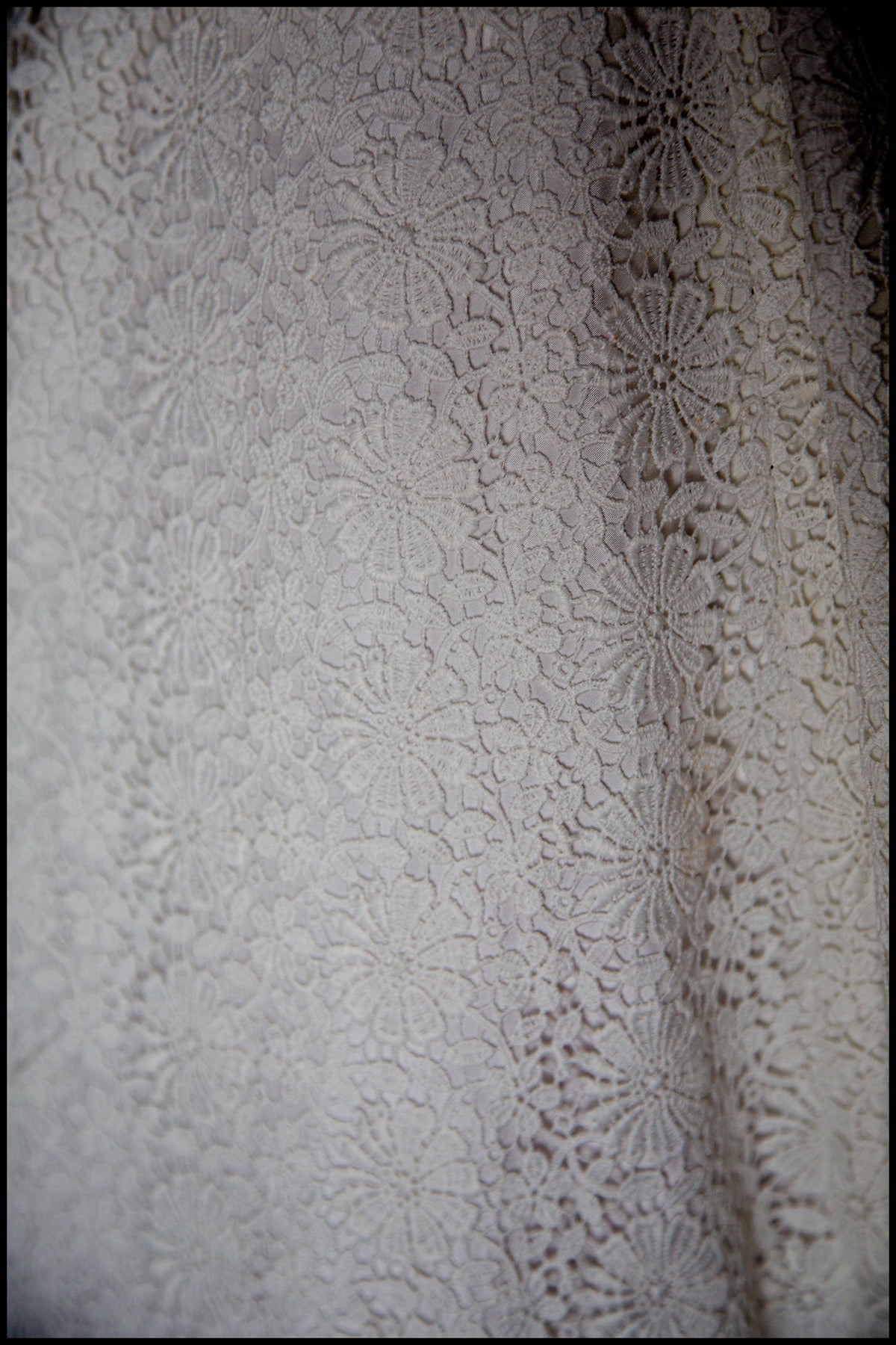 1950 - (reserved) Strapless Ivory Guipure Lace Midi Dress