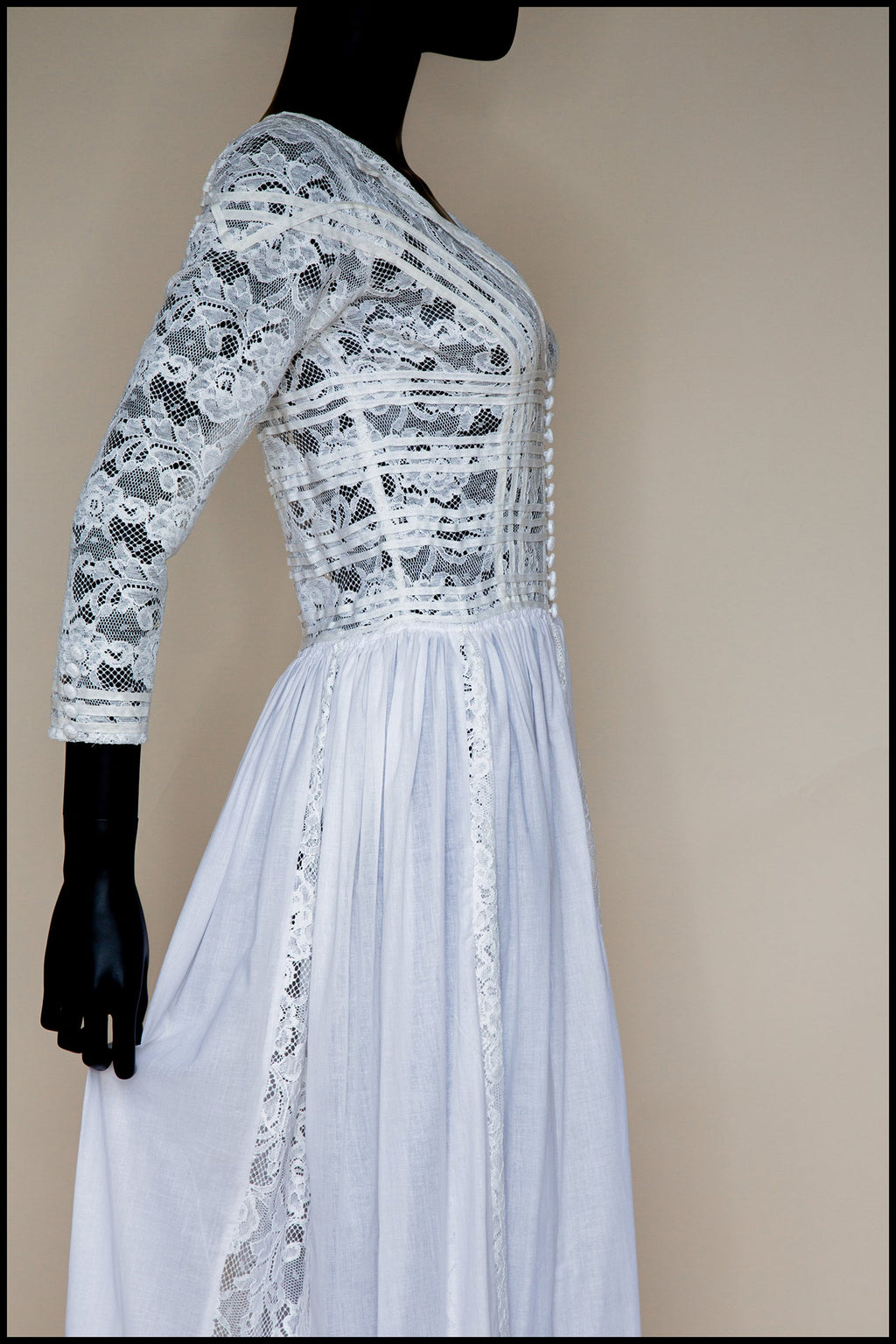 1910 - Edwardian Cotton Lace Maxi Dress (sample)
