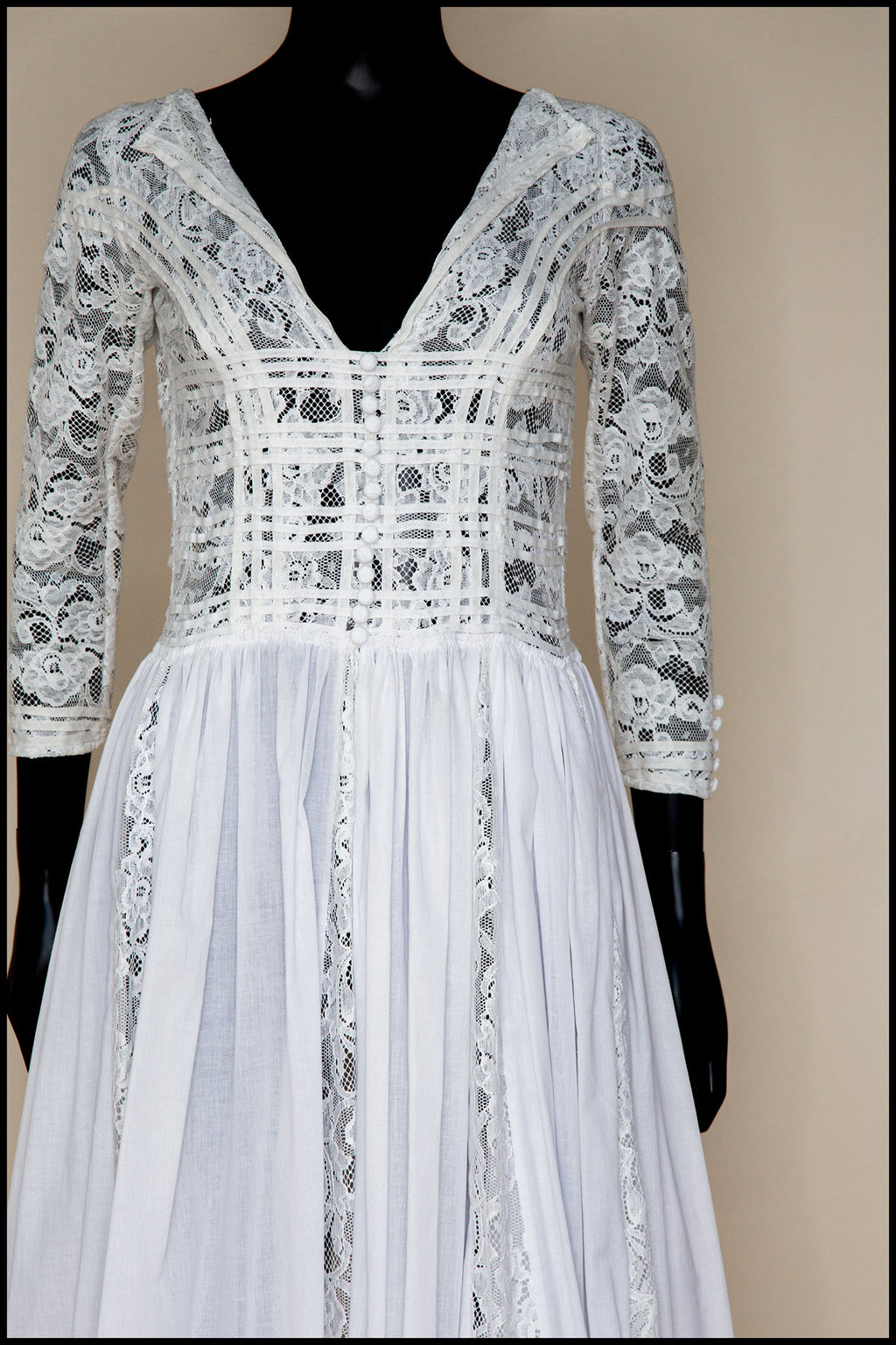 1910 - Edwardian Cotton Lace Maxi Dress (sample)