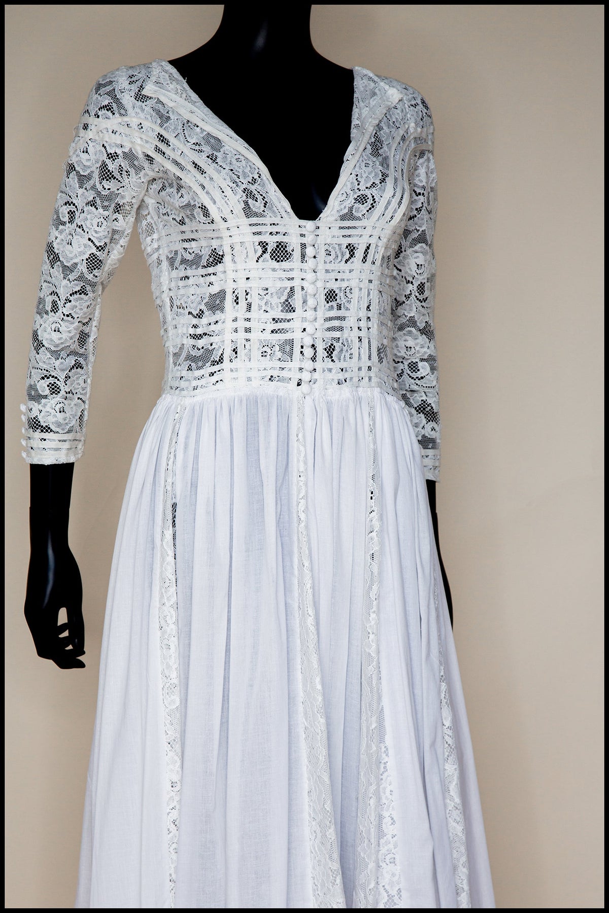 1910 - Edwardian Cotton Lace Maxi Dress (sample)