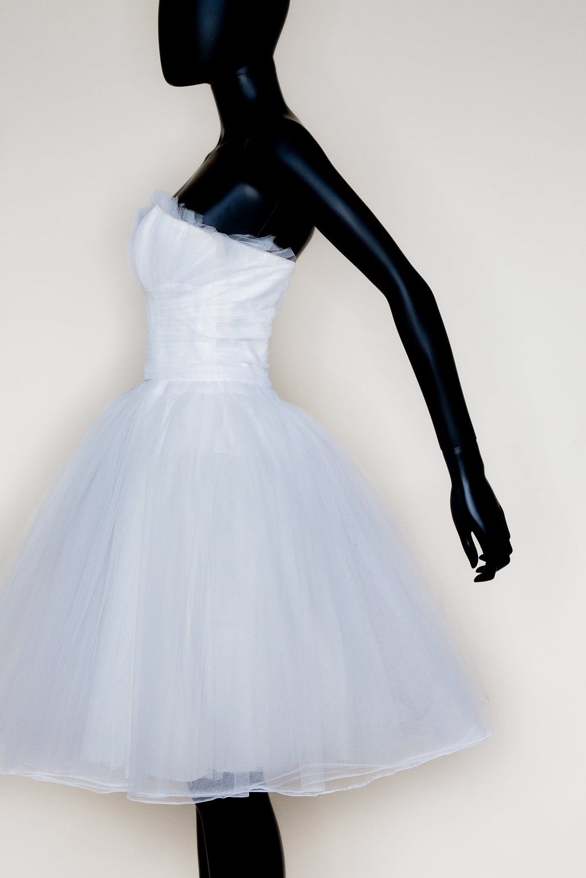 Debby - White Tulle Prom Ballerina Dress - Sample