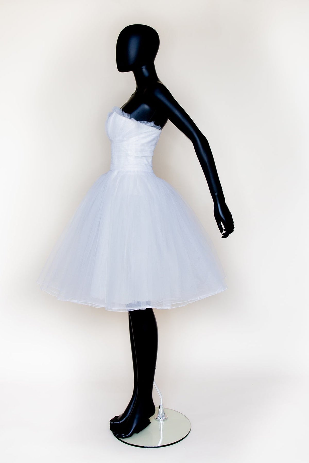Debby - White Tulle Prom Ballerina Dress - Sample