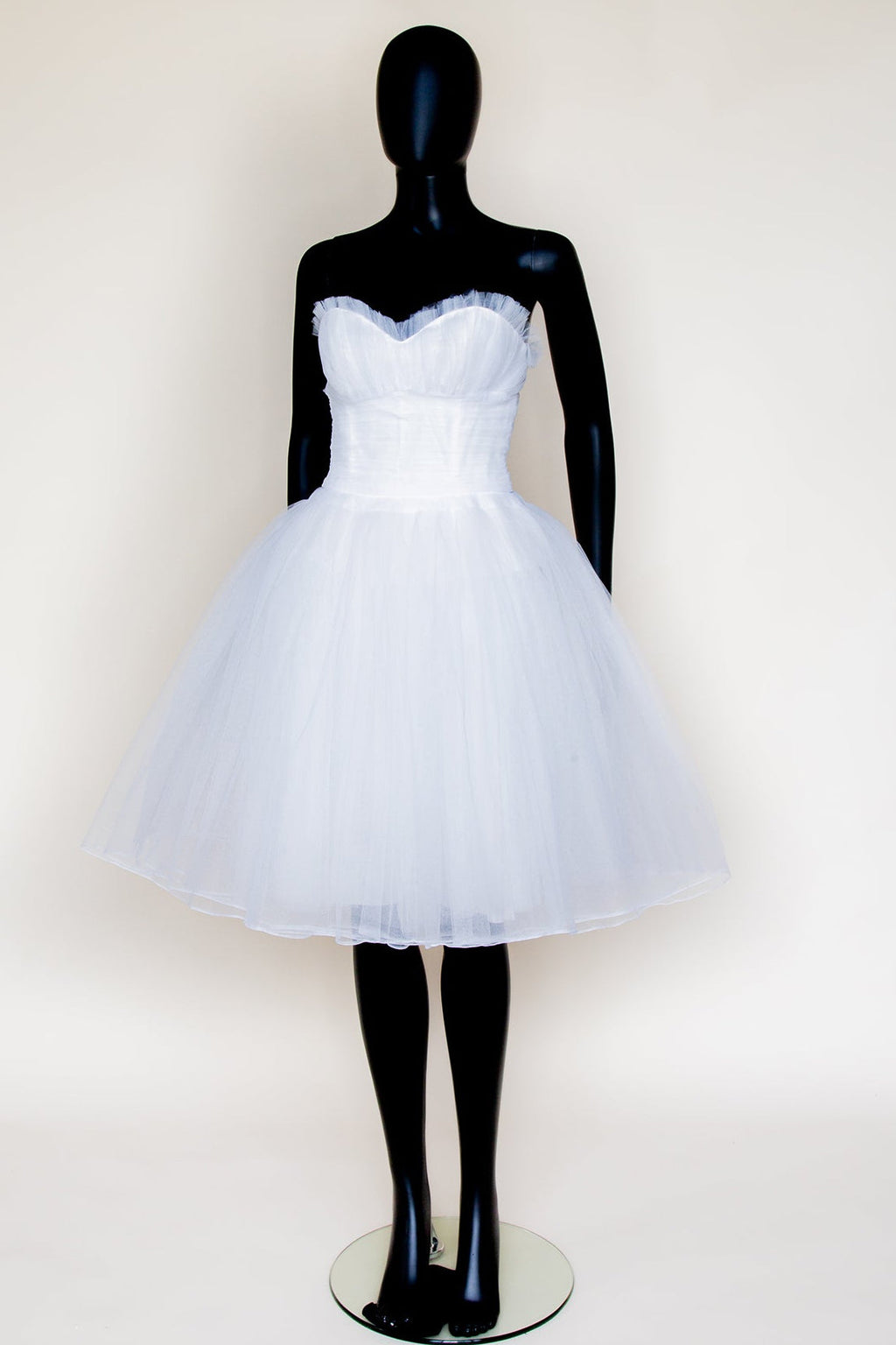 Debby - White Tulle Prom Ballerina Dress - Sample