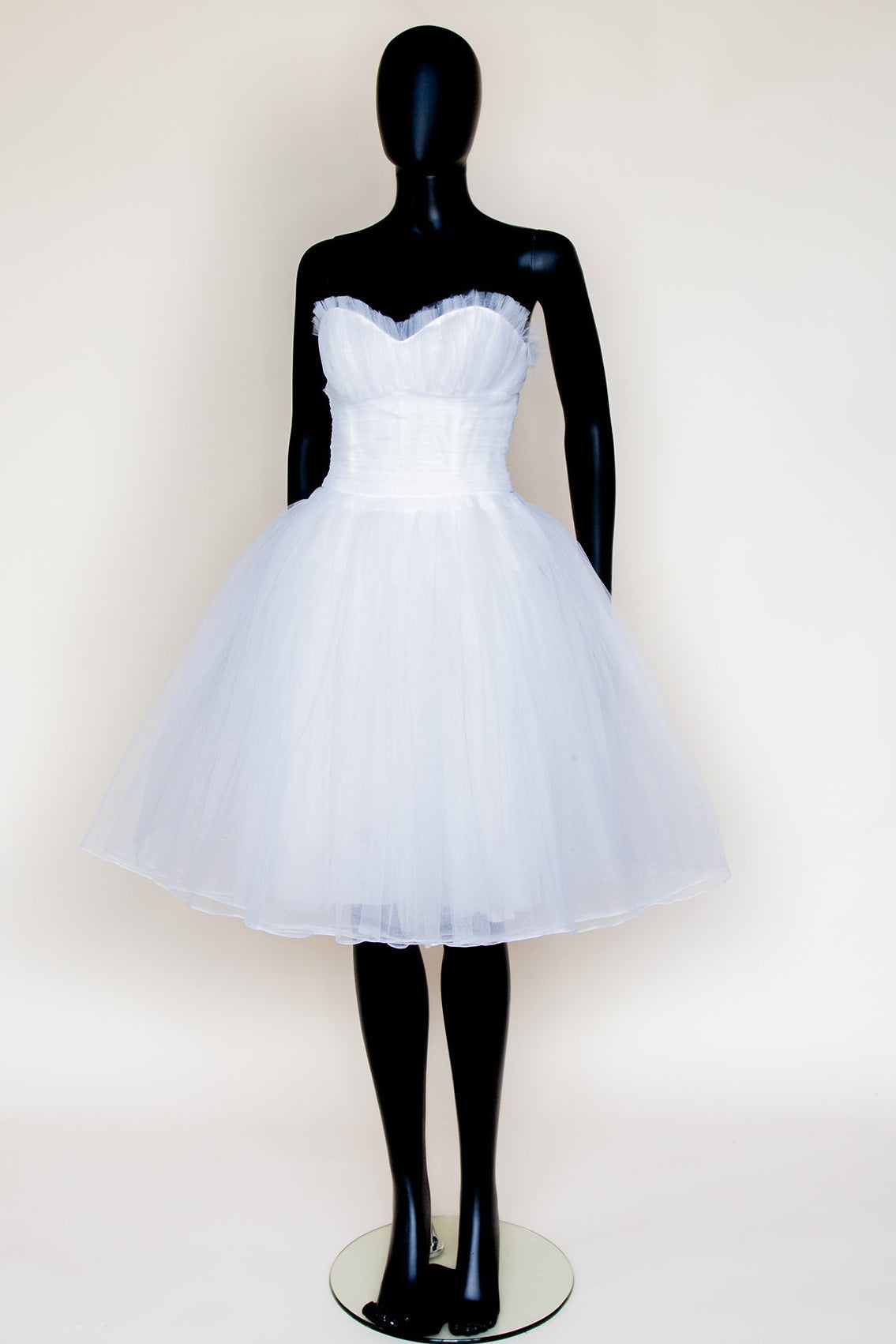 Debby - White Tulle Prom Ballerina Dress - Sample