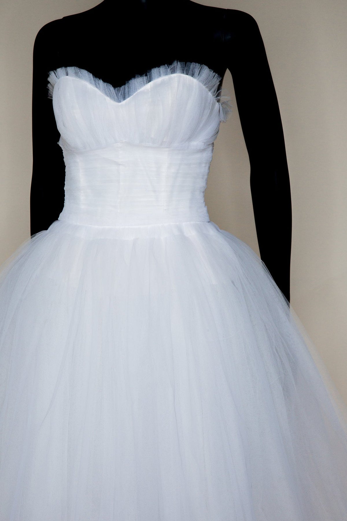 Debby - White Tulle Prom Ballerina Dress - Sample