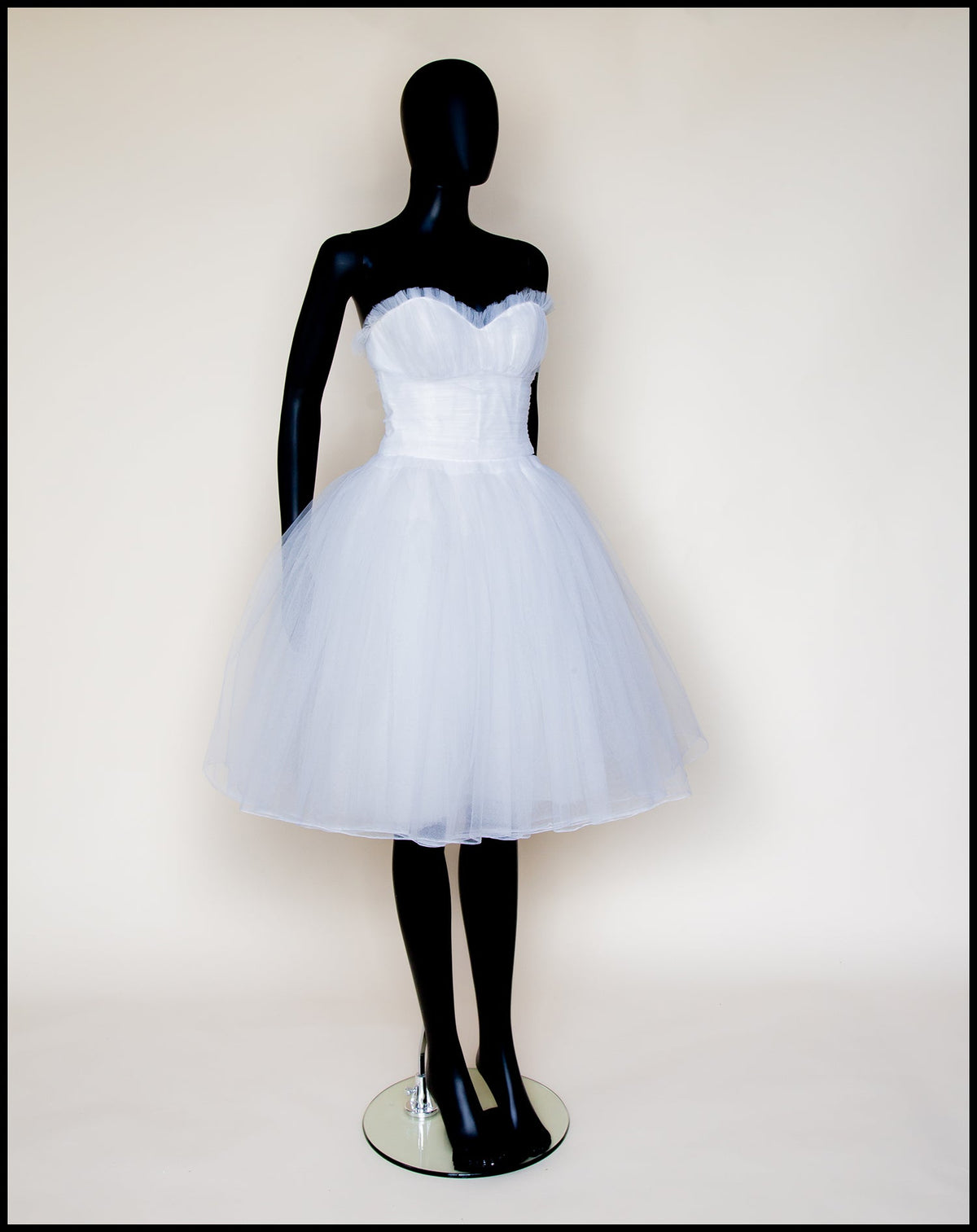 Debby - White Tulle Prom Ballerina Dress - Sample